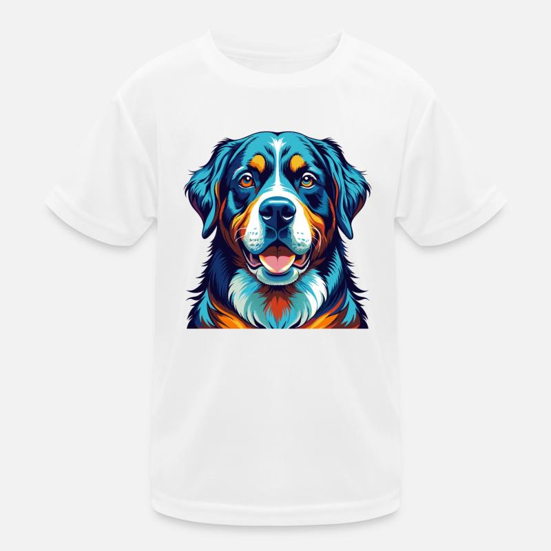 Große Schweizer Sennenhundrasse Karikatur Kawaii Kinder Funktions-T-Shirt