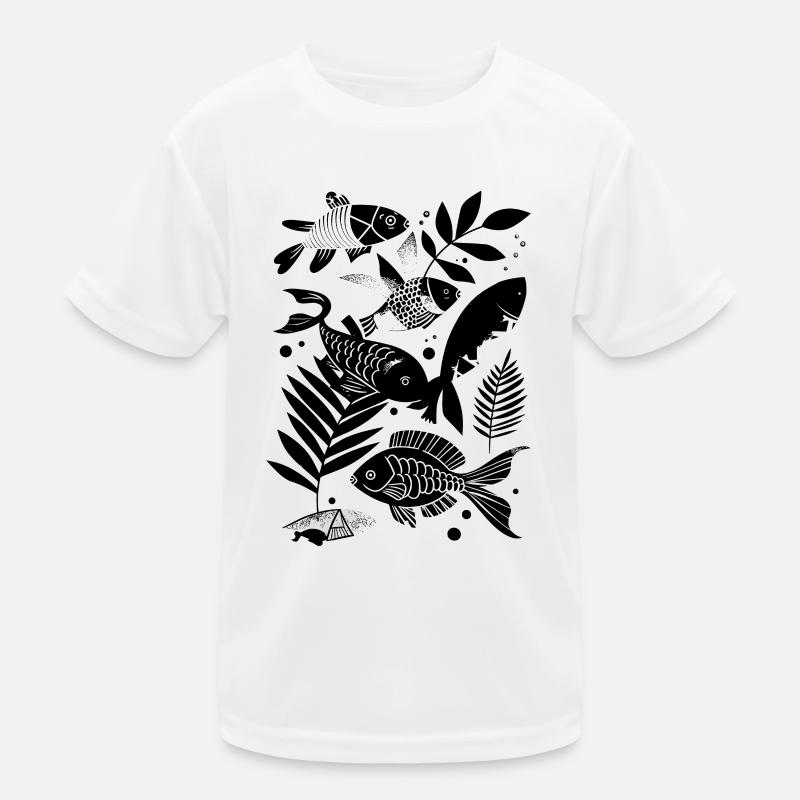 Fischen Comic Kinder Funktions-T-Shirt