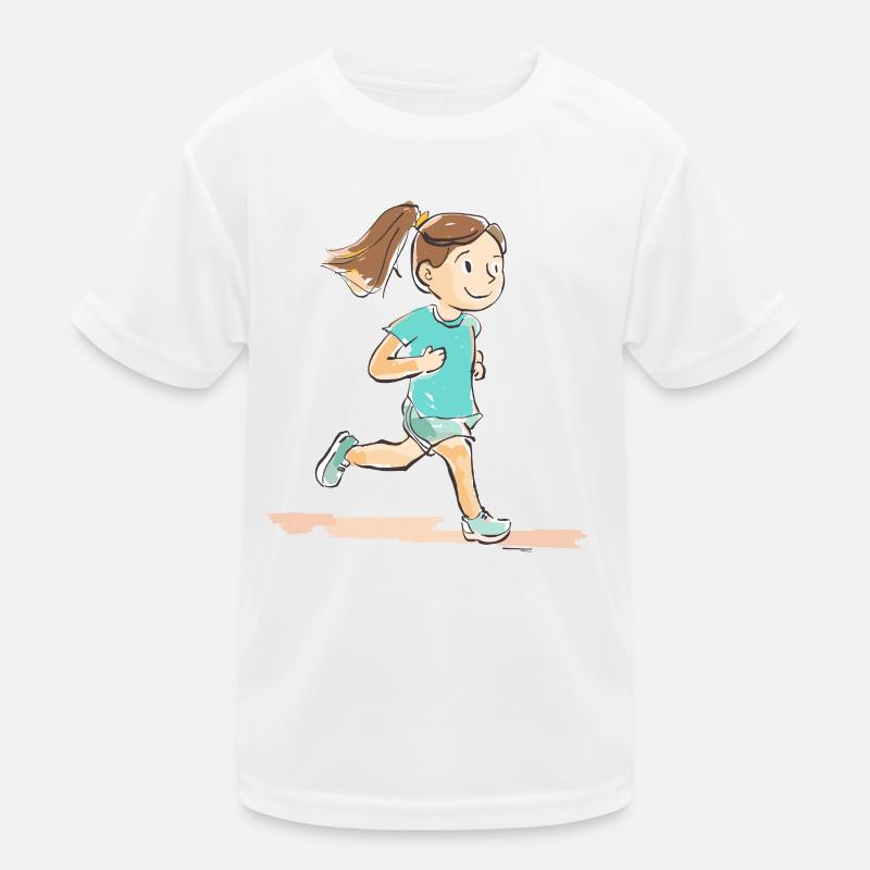 Läuferin Comic Look Kinder Funktions-T-Shirt