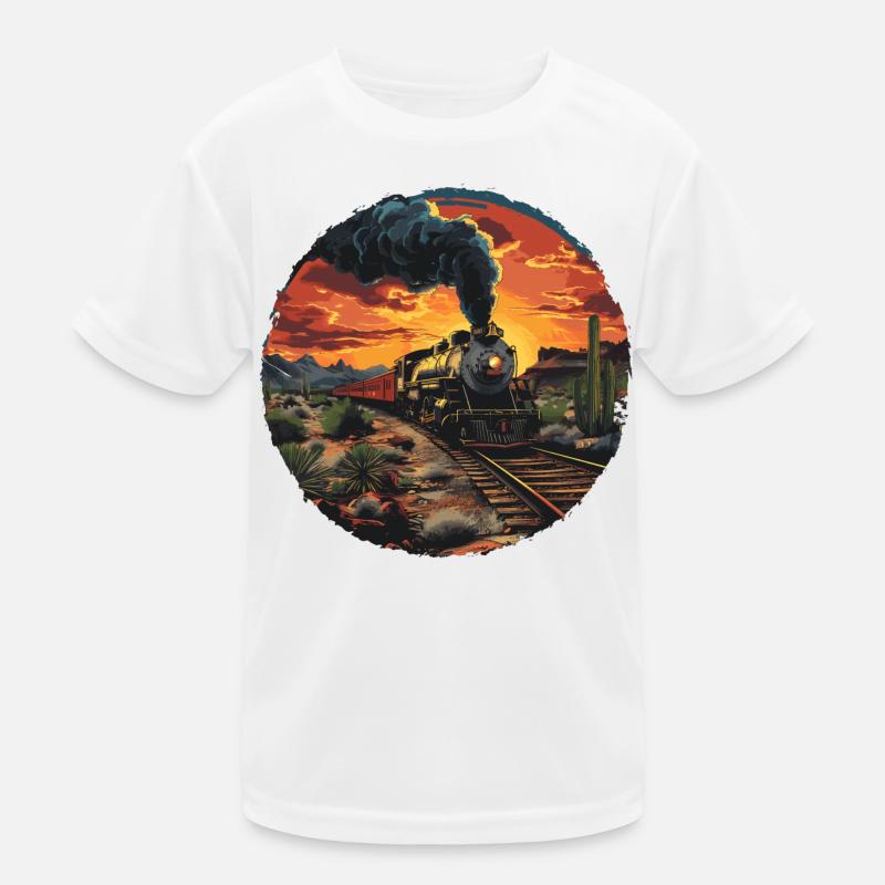 Eisenbahn Porträt Kinder Funktions-T-Shirt