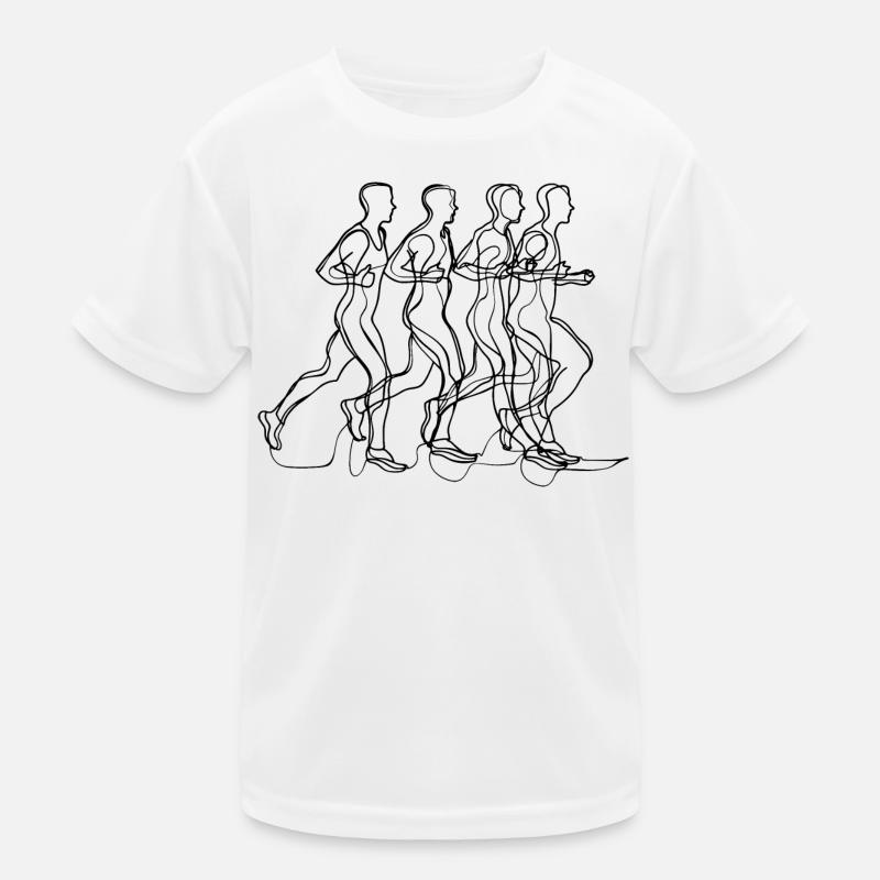 Runner Drawing Kids Functional T-Shirt
