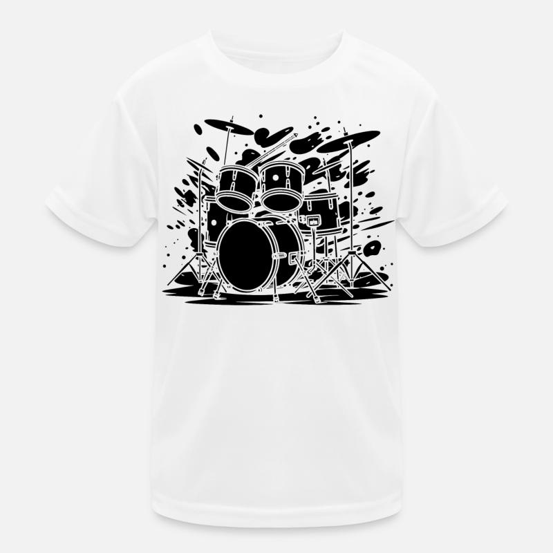 Drum Sketch Kids Functional T-Shirt