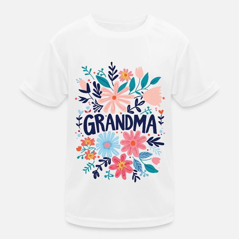 Oma Doodle Text mit bunten Blumen - Oma Kinder Funktions-T-Shirt
