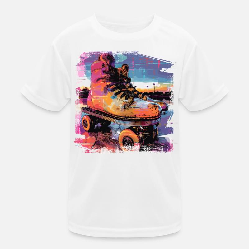 Rollerskates Illustration Kinder Funktions-T-Shirt