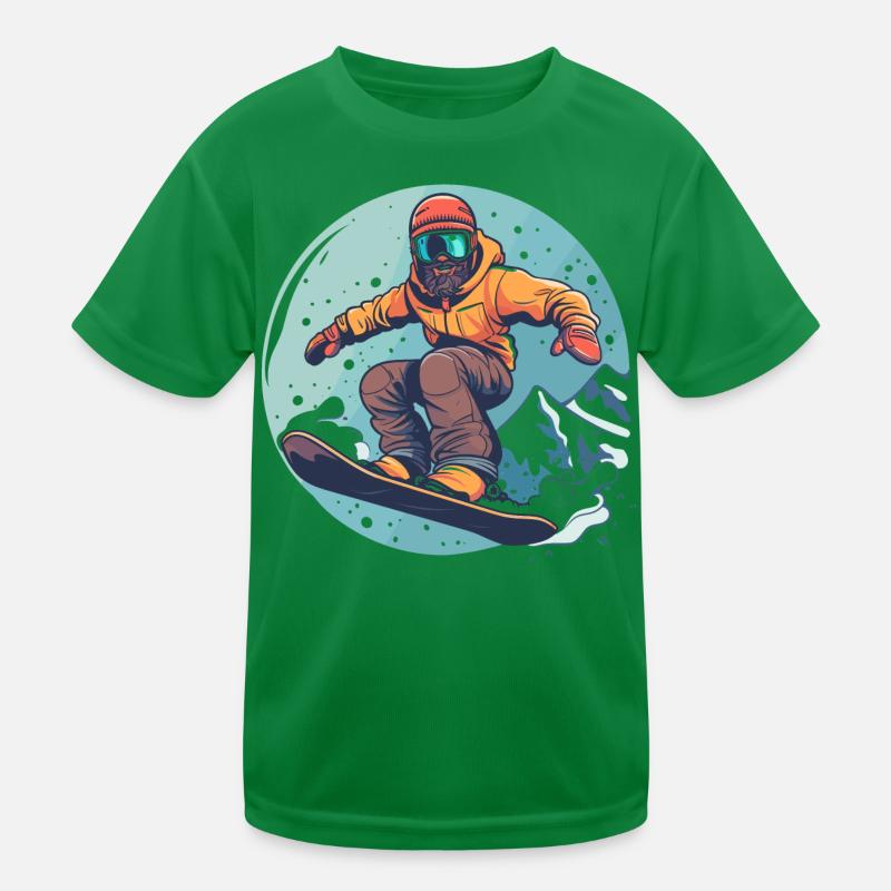 Snowboarding Graphics Kids Functional T-Shirt