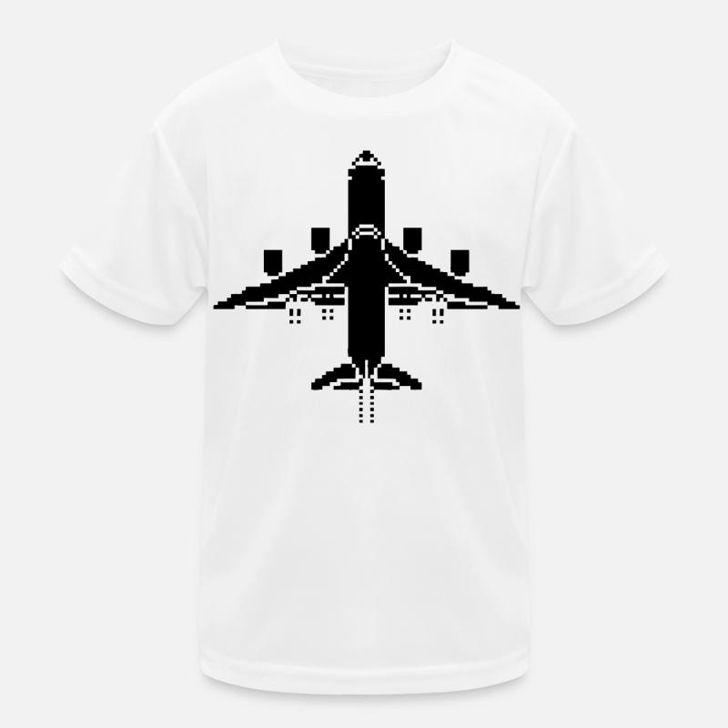 Flugzeug Pixel Art Kinder Funktions-T-Shirt
