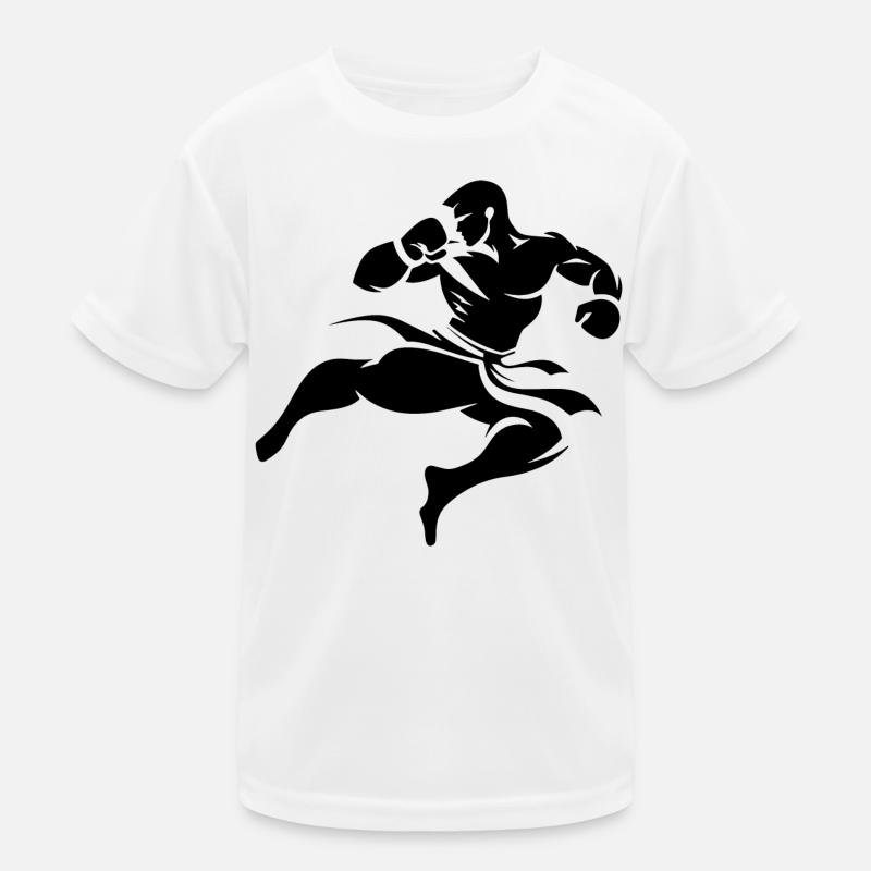 Kickboxing Drawing Kids Functional T-Shirt