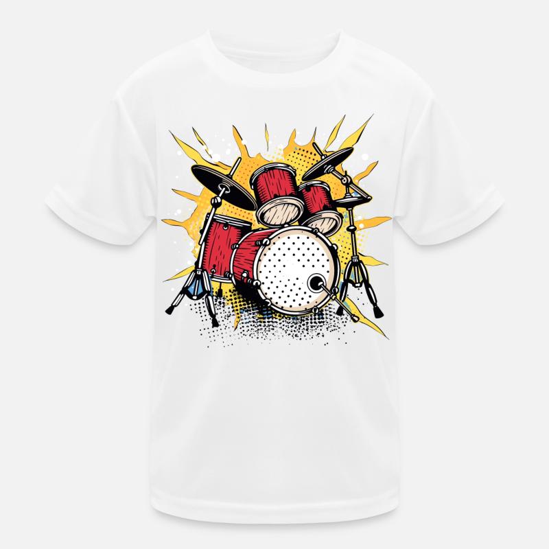 Cartoon Schlagzeug Kinder Funktions-T-Shirt