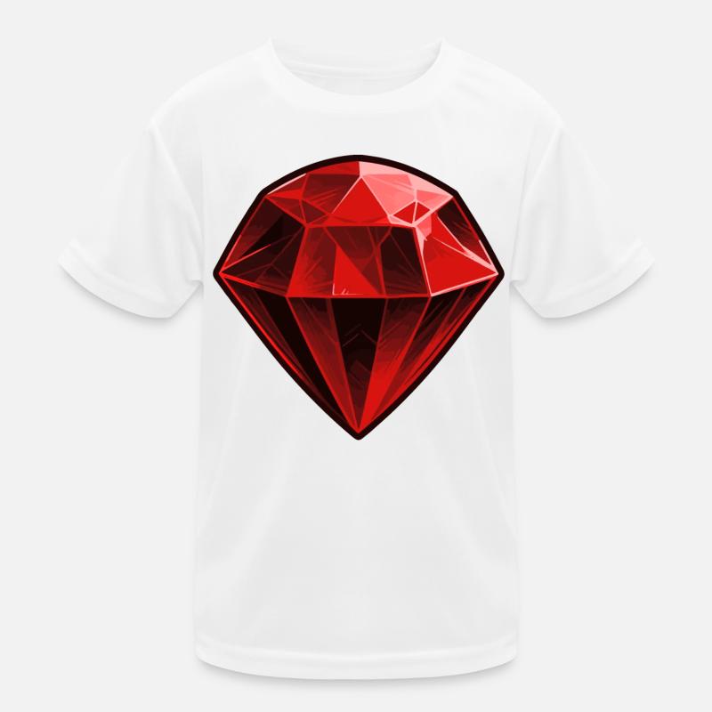 Precious Red Ruby Gemstone Kids Functional T-Shirt