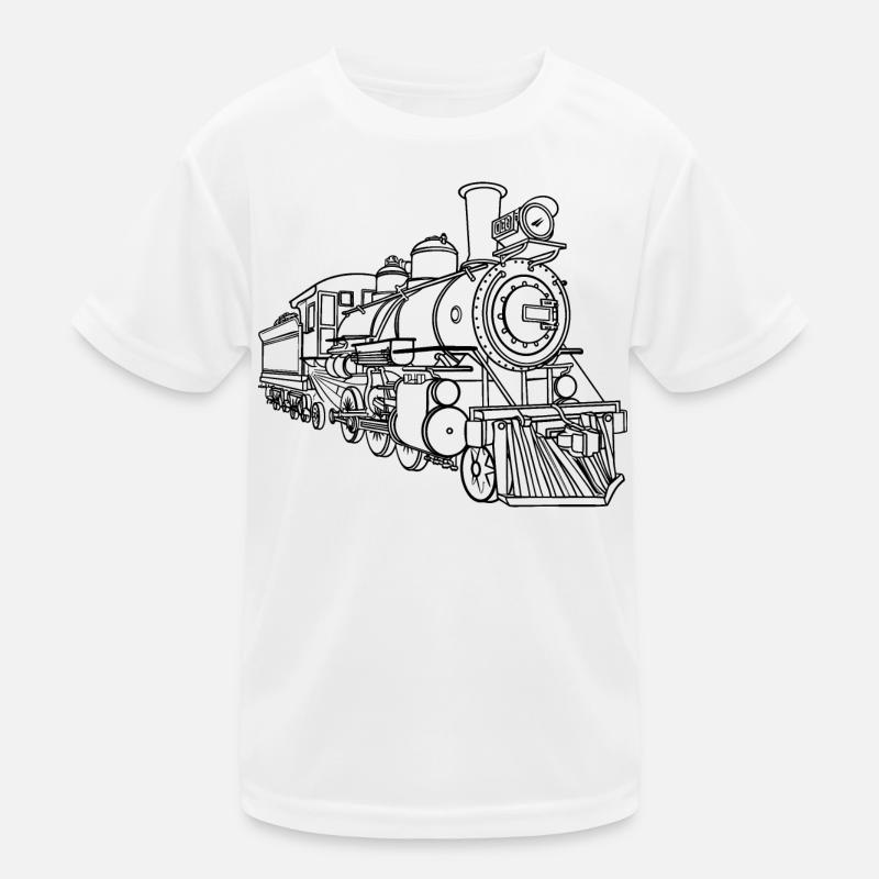 Railway Line Sketch Kids Functional T-Shirt