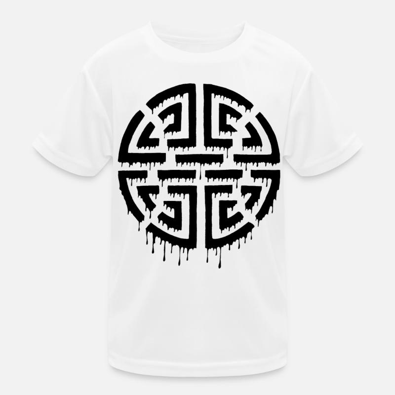 Graffiti eines schwarzen Labyrinths Kinder Funktions-T-Shirt