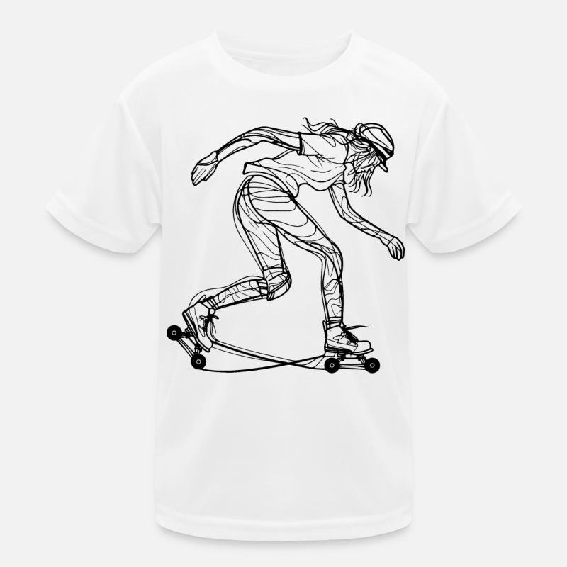 Roller skater Drawing Kids Functional T-Shirt
