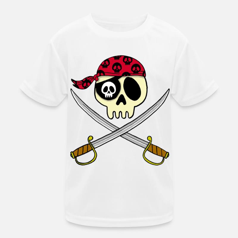 Pirate Skull Kids Functional T-Shirt