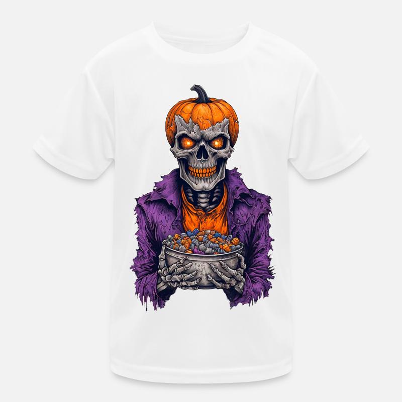 Halloween Skeleton Candy Kids Functional T-Shirt