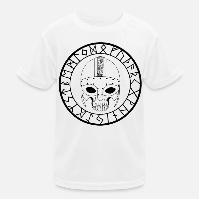 Viking Skull (Black) Kids Functional T-Shirt