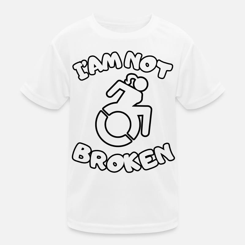 Ich sitze im Rollstuhl, aber ich bin nicht kaputt # Kinder Funktions-T-Shirt