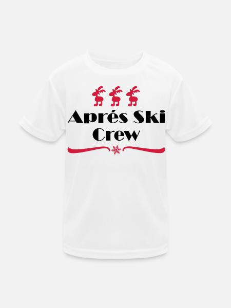 Apres ski - Kinder Funktions-T-Shirt - Weiß - Vorne