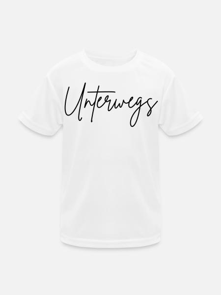 Unterwegs - Kinder Funktions-T-Shirt - Weiß - Vorne