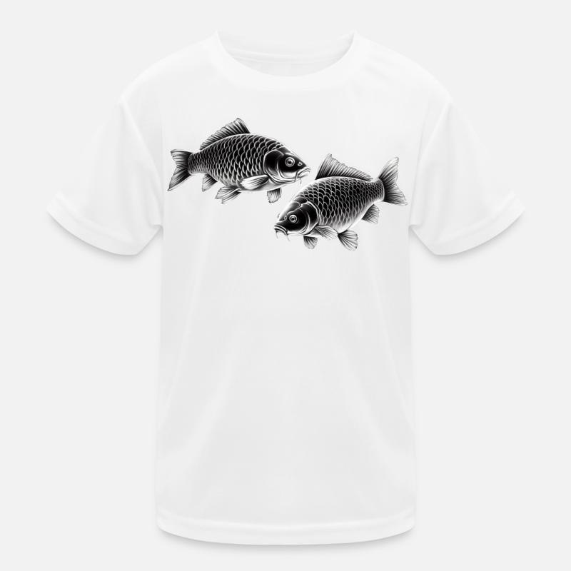 Carp chalk drawing Kids Functional T-Shirt