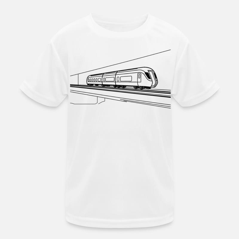 Railway Sketch Kids Functional T-Shirt