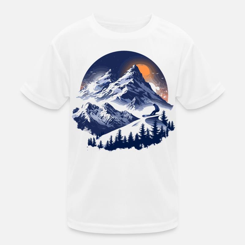 Snowboarding Graphics Kids Functional T-Shirt