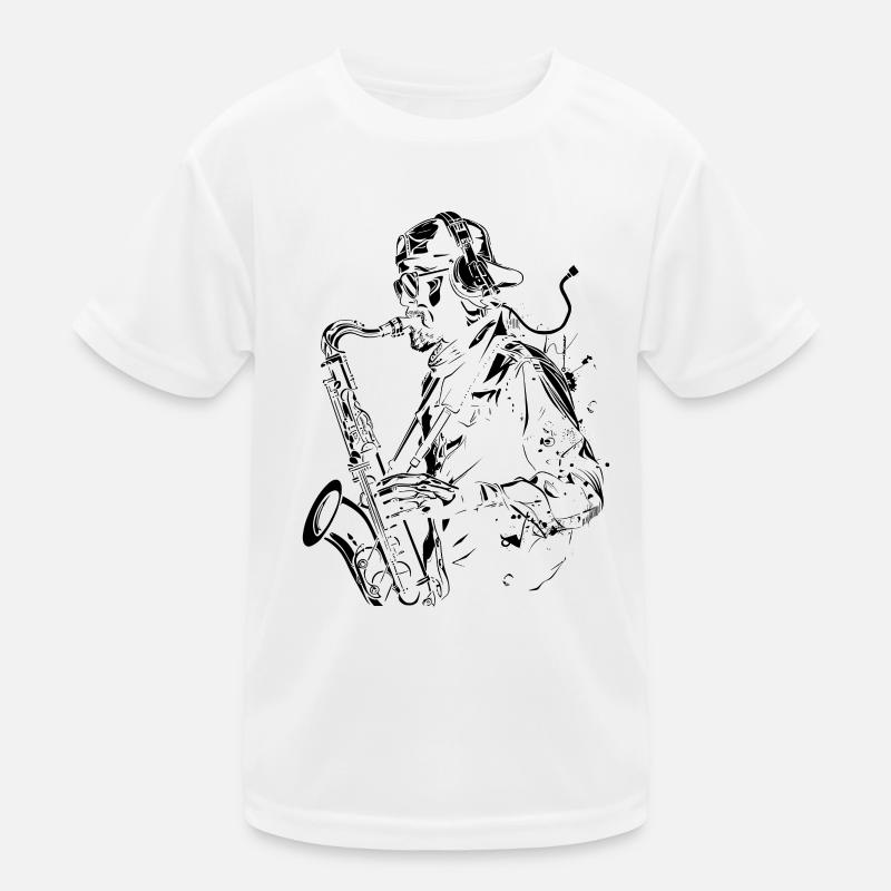 Saxophonist Graphics Kids Functional T-Shirt
