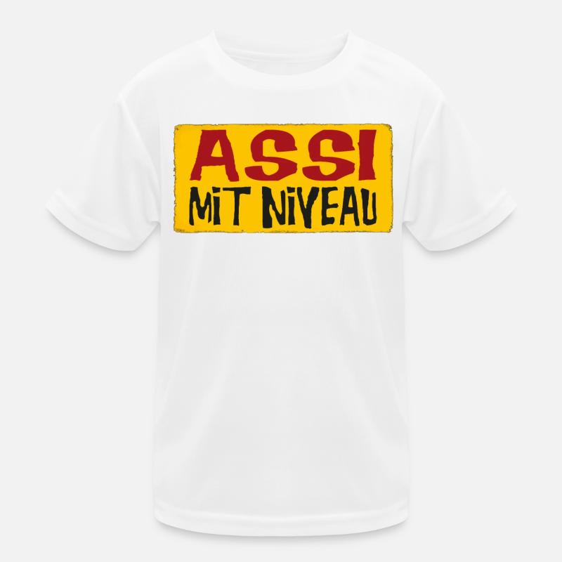 Assi Mit Niveau - Kinder Funktions-T-Shirt - Weiß