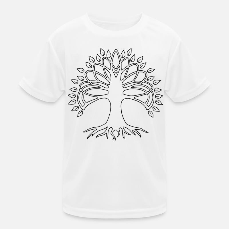 Schwarzer Baum des Lebens Kinder Funktions-T-Shirt