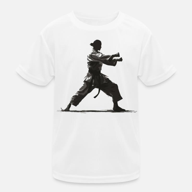 Weibliche Karateka Kinder Funktions-T-Shirt