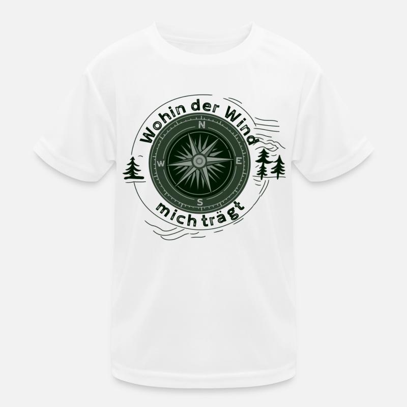 Wohin der Wind mich trägt – Kompass Design Kinder Funktions-T-Shirt