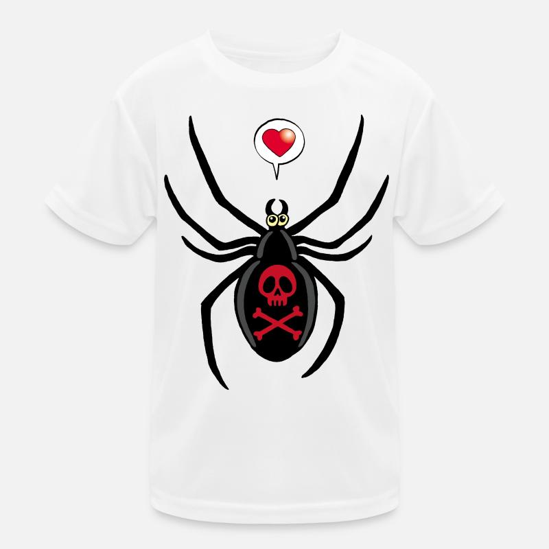 Verliebte schwarze Witwe Spinne Kinder Funktions-T-Shirt