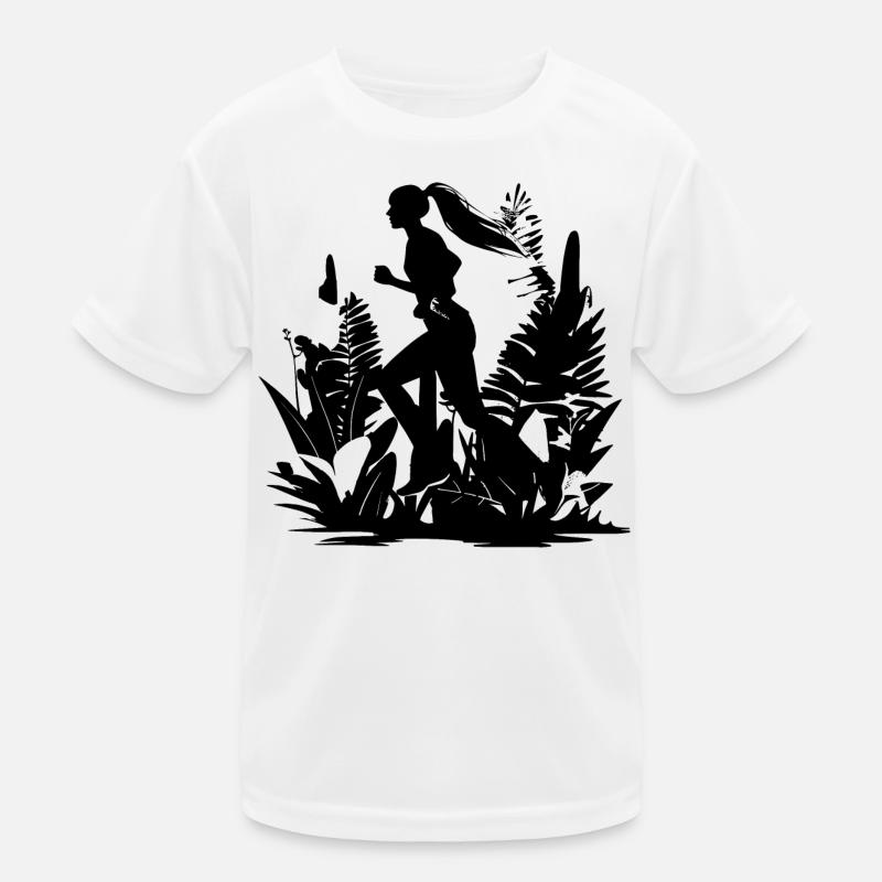Läuferin Comic Look Kinder Funktions-T-Shirt