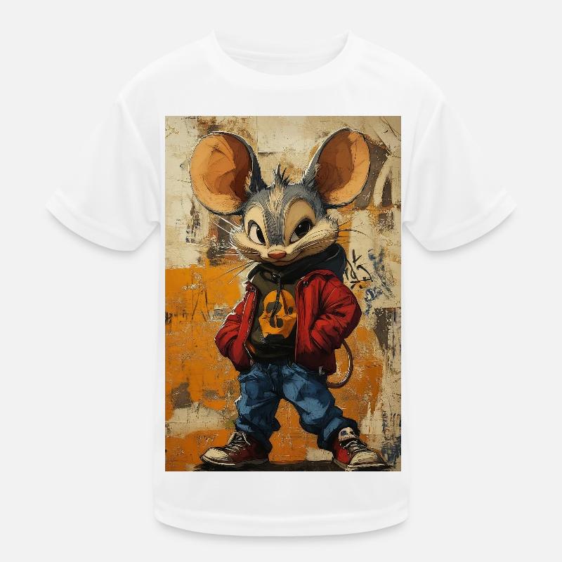 Graffiti Rat im Straßenlook Kinder Funktions-T-Shirt