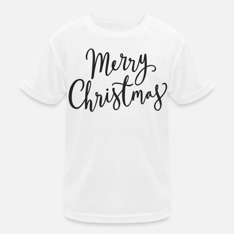 Merry Christmas Script Noir T-shirt sport Enfant