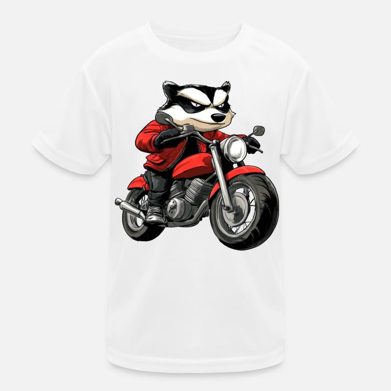 Dachse Motorrad / Motorradfahrer Dachs Kinder Funktions-T-Shirt