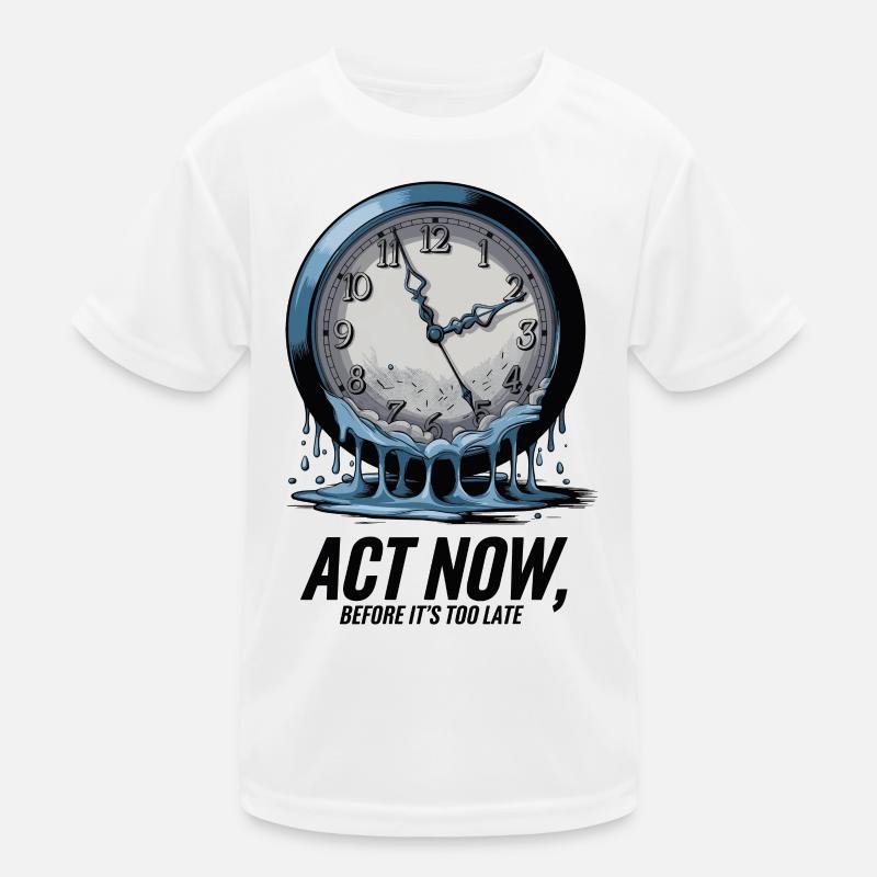 Melting Clock Act Now Conscience climatique Art T-shirt sport Enfant
