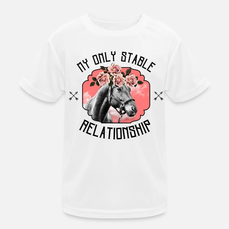 My Only Stable Relationship – Ästhetisches Pferd - Kinder Funktions-T-Shirt - Weiß