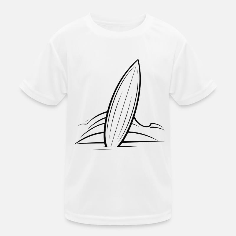 Surfboard Drawing Kids Functional T-Shirt