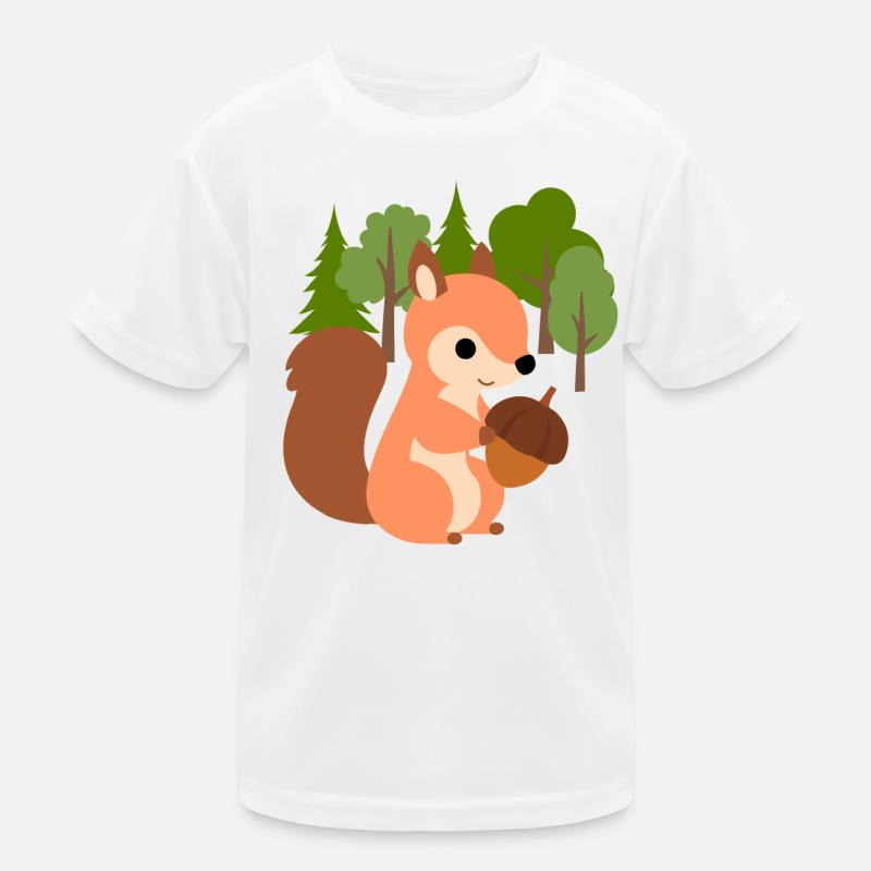 Eichhörnchen mit Nuss Kinder Funktions-T-Shirt