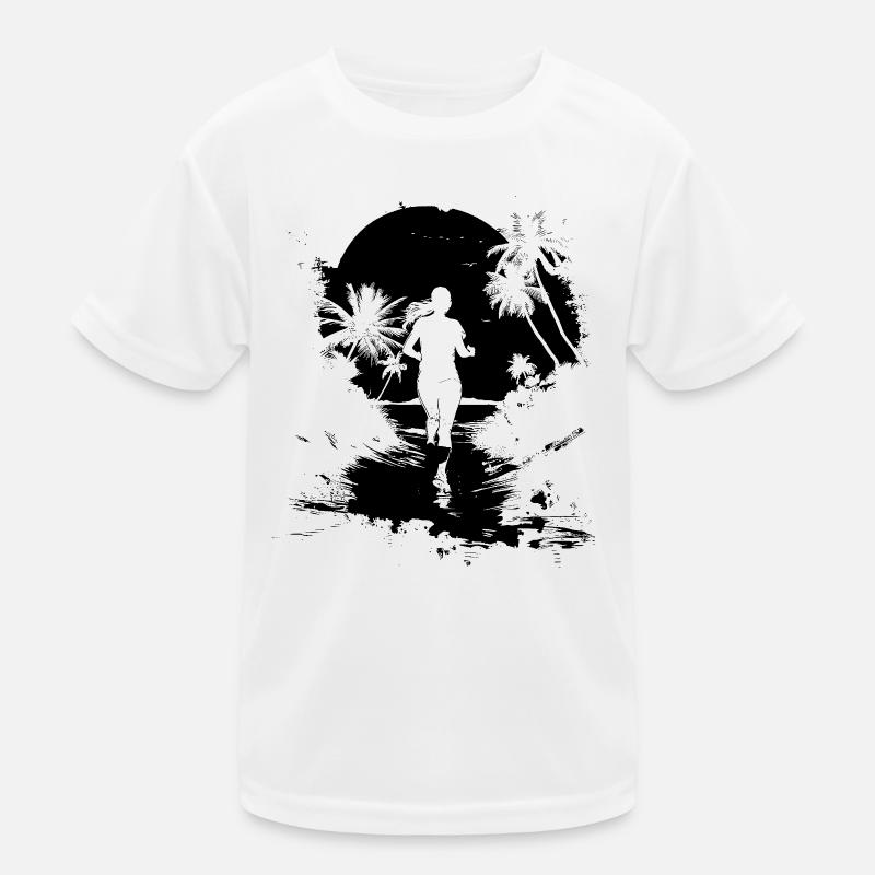 Runner Drawing Kids Functional T-Shirt