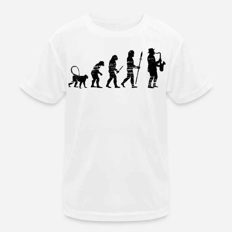 Saxophon Musik Evolution Kinder Funktions-T-Shirt