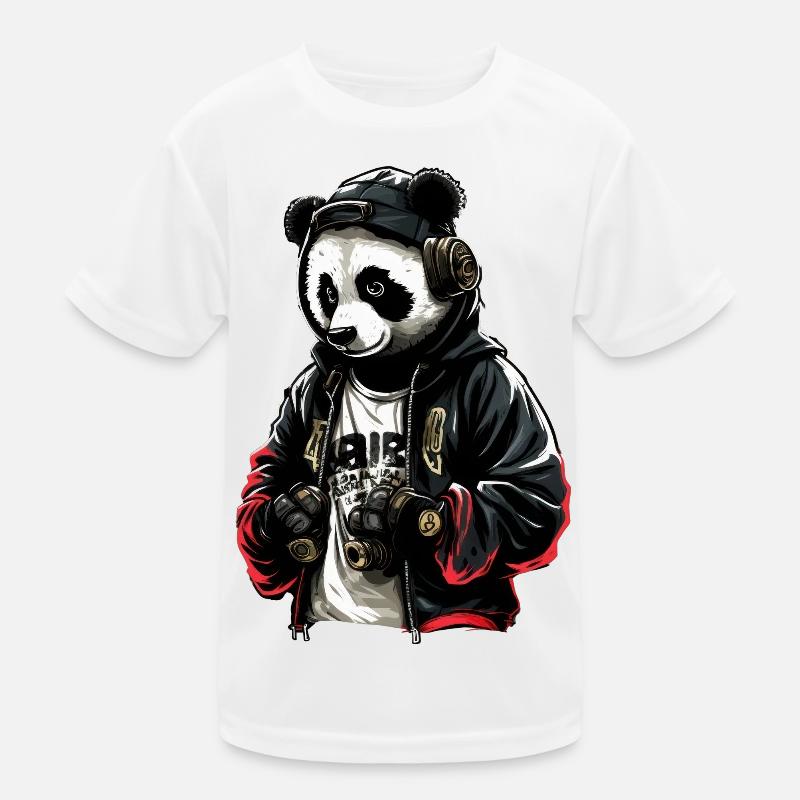 SSW29 Disco Panda - Kids Functional T-Shirt - white