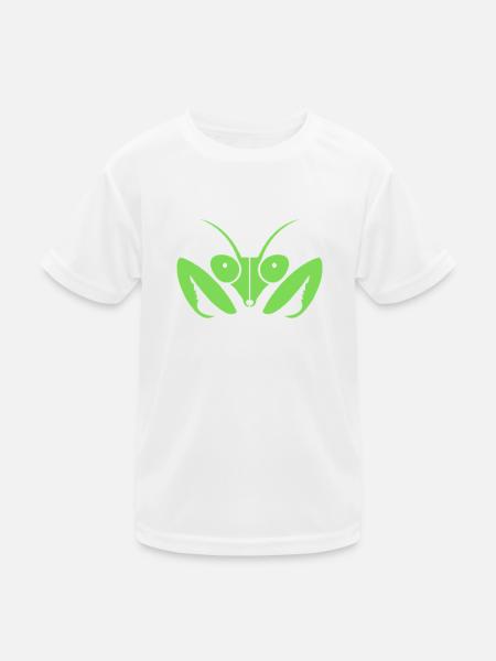 Faszinierende Gottesanbeterin - Kinder Funktions-T-Shirt - Weiß - Vorne