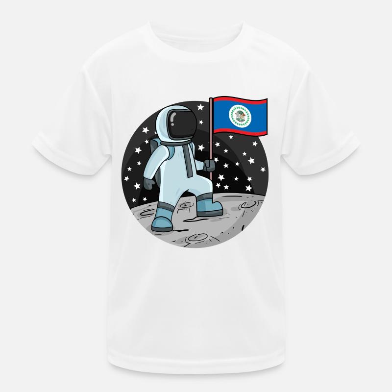 Astronaut Flag Belize - Kids Functional T-Shirt - white