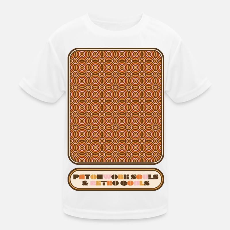 Patchwork Souls & Retro Goals – 70s Pattern Kinder Funktions-T-Shirt