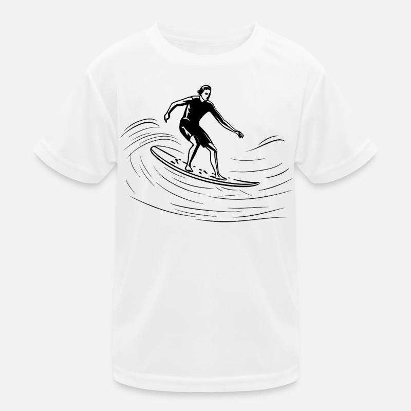 Surfer Sketch Kids Functional T-Shirt