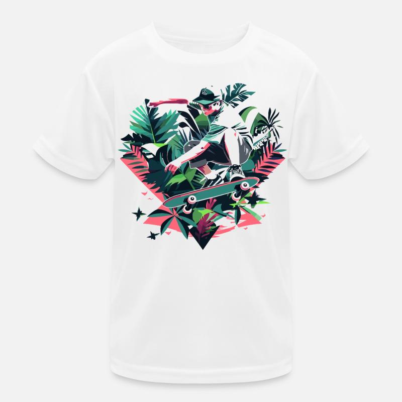 Skateboarder Graphic Kids Functional T-Shirt