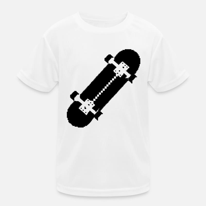 Pixel Skateboard Kinder Funktions-T-Shirt