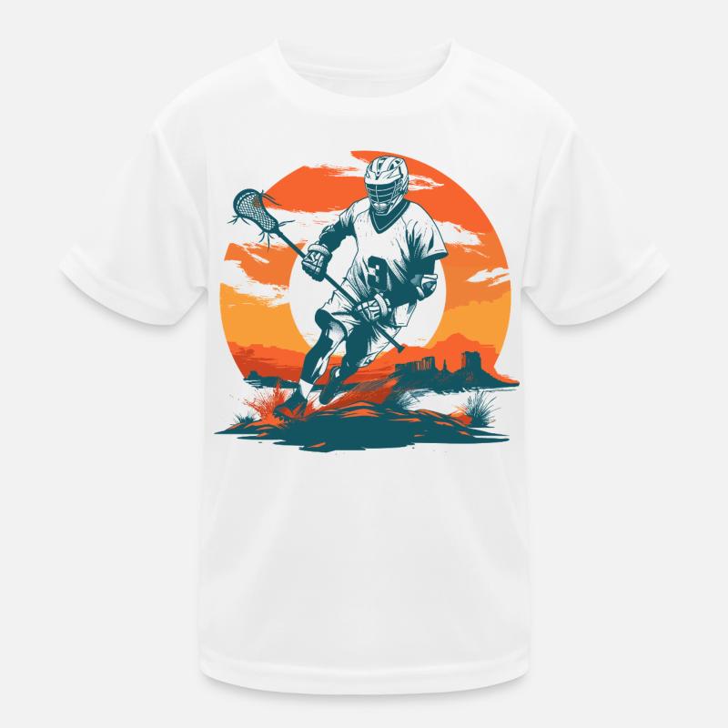 Lacrosse Spieler Grafik Kinder Funktions-T-Shirt