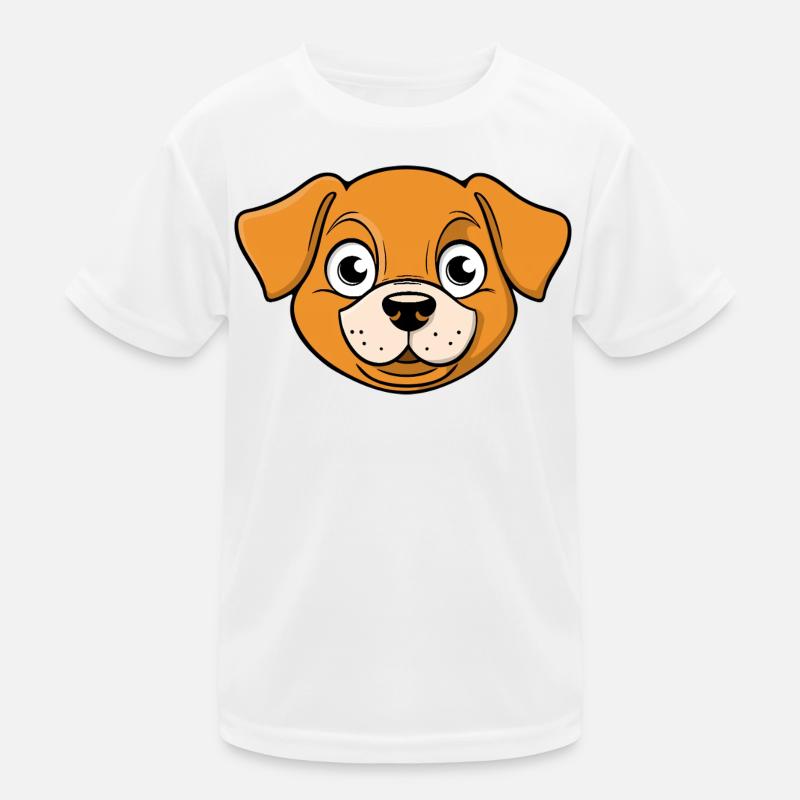 Fröhliches Bild eines Hundekopfes Kinder Funktions-T-Shirt